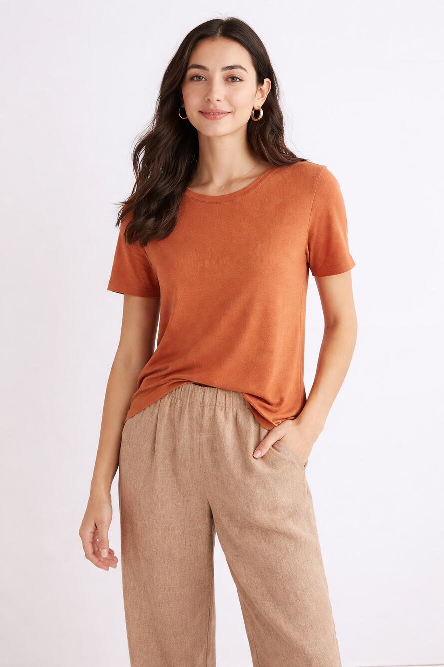 Madewell Dreamiest Knit Tee XXS Umber Soft Lightweight Casual Top